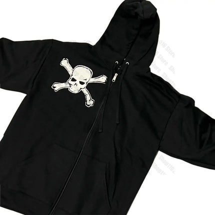 Skull Pullovers Zip Up Hoodies for Men Women's Sweatshirt Gothic Clothes Vintage Y 2k Anime Hoodie Y2k Pullover Womens Clothing