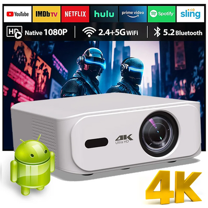 Nouveau projecteur portable domestique 35000Lumens Moive projecteur de lumière du jour Android 11.0 projecteur intelligent 8K dé