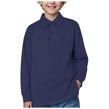 Boys POLO Shirts Teen Boy School Shirts Long Sleeve Lapel Kids Sports Tees Children Clothing Spring Autumn Boys Girls Shirts