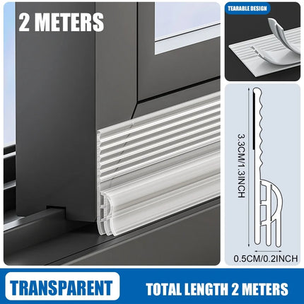 2/4M Self Adhesive Window Door Seal Strip Windproof Soundproof Dustproof for Sliding Glass Doors Windows Insulation Easy Install