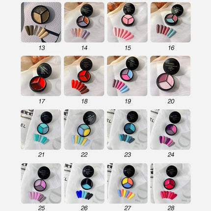3 Colors Solid Cream Color Gel Nail Polish Soak Off UV LED Lamp Gel  Nail Tips Varnish Painting Japanese Canned Solid Gel Cream