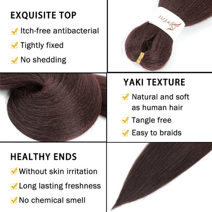 X-TRESS Synthetic Pre Stretched Braiding Hair Easy To Make Senegalese Box Braid Darker Wine Natural Soft EZ Braids Hair Bundles