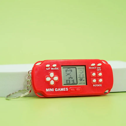Hot Selling Mini Handheld Game Keychain Classic Tetris Retro Pocket Electronic Game Machine 26 Games Children Surprise Gift Toy