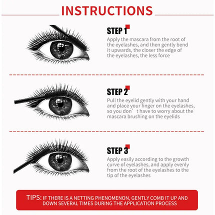 4D Mascara Waterproof Extra Volume Long -lasting Hyper Lengthening Eyelash Non-smudging Eyelashes Black Mascara