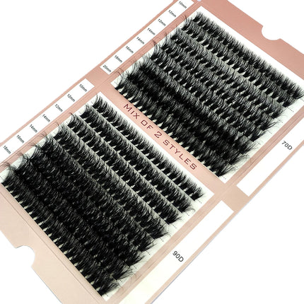 HBZGTLAD 16 Rows 5D Fluffy Cluster Lashes 60D-100D Mix Natural Thick Eyelash D/DD Individual Lashes 10-20mm DIY Lash Extensions