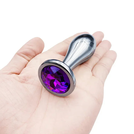 Metal Drop Anal Plug For Women Stainless Steel Three Sizes Jewel Base Butt Plug G-point Massage Adult Sex Toys Male/Famale Gay