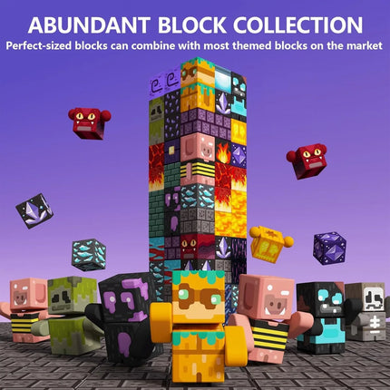 Magnetic Building Blocks Toy Mine World Magnet Castle Blossom Cave Cube Set Brick Cube Christmas Halloween Toys Boy Girl Gift