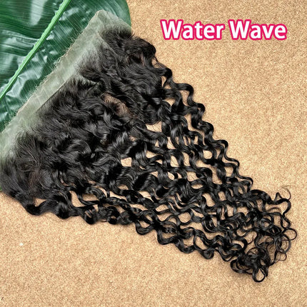 13x6 Real HD Frontal Water Wave 13x4 Frontal Melt Skins Invisible Lace Frontal 100% Raw Human Hair 1B Natural Black