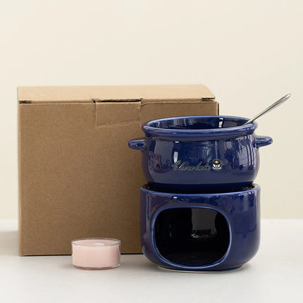 Ceramic Chocolate Melting Pot Heater | Household Constant Temperature Mini Ice Cream And Cheese Melting Machine,With Candle Warm