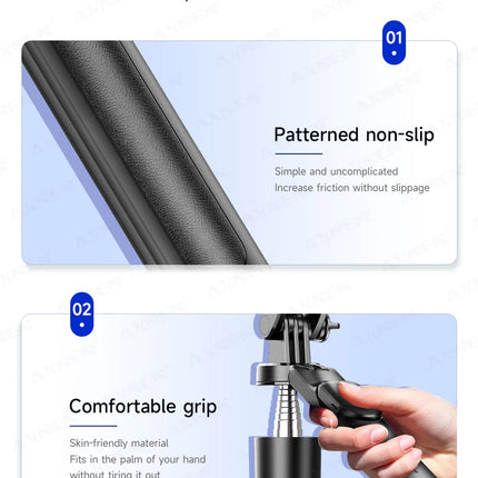 F16 Selfie Stick Tripod with 1708mm Long 8-Section Pole, Bluetooth Remote, 360° Rotation, 1/4 Interface, for Phone Camera Vlog
