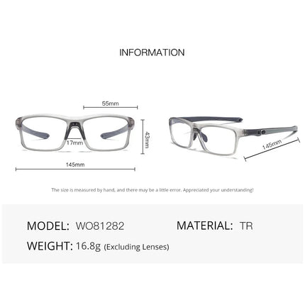 Ultralight TR90 Sports Glasses Frame Men 0 Diopters Blue Light Blocking Radiation Protection Spectacles Women Anti-slip Eyewear