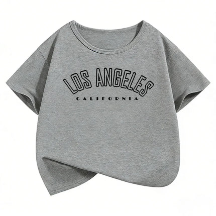 Fashion Los Angeles Top Design T-Shirts Y2K Kids Children's T-shirt Boys Girls Summer Spring Casual Top Tee Short Sleeve