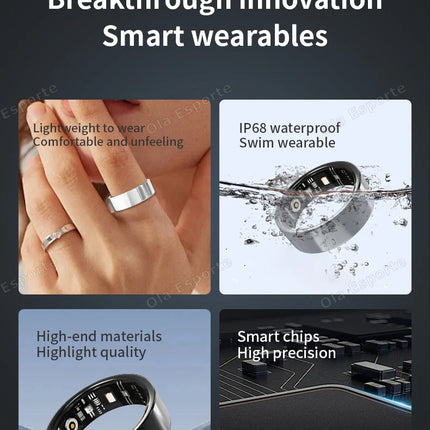2026 Smart Ring For Man Women Blood Pressure Heart Rate Sleep Monitoring Smartring IP68 & 5ATM Waterproof Multi-sport Mode rings