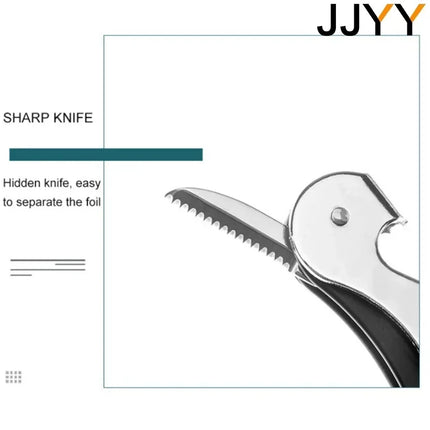 JJYY Stainless Steel Wine Opener Professional Waiters Corkscrew Beer Bottle Opener and Foil Cutter Gift for Wine Lovers