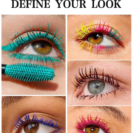 Colorful Silk Mascara Waterproof Lasting Mascara Yellow Black Cream Thickening Lengthening Curling Smudge-Proof Makeup Cosmetic