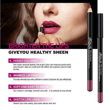 Matte Lip Liner Pencil 12 Assorted Colors Lipstick Eyeliner Natural Makeup Soft Pencil Waterproof and Long Lasting Lip Liner Pen