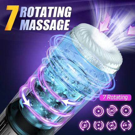 High Speed Automatic Thrusting Rotating Piston Stroker Masturbator Telescopic Vagina Blowjob Masturbation Sex Toys for Men 18
