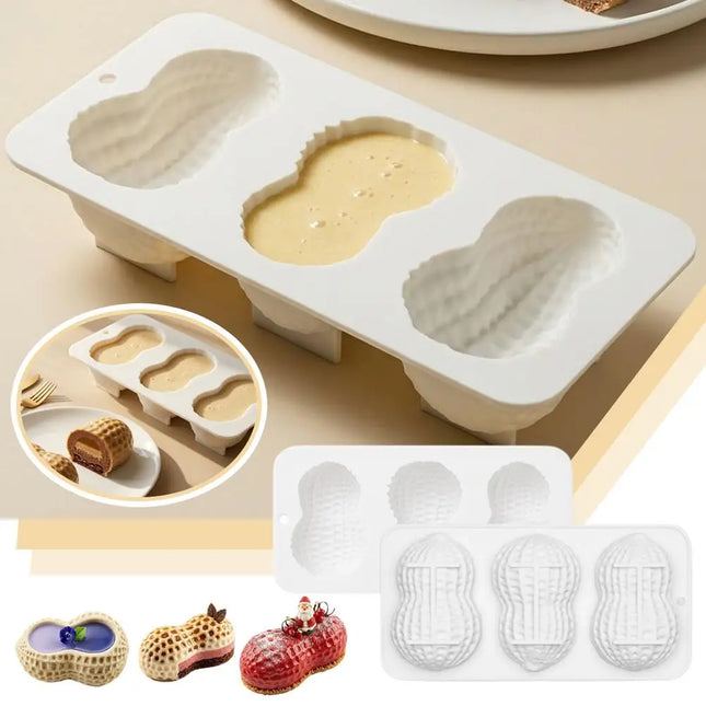 Premium Heat Resistant Peanut Shaped Silicone Mold, Reusable Non-Stick Tray for Home Kitchen Baking & Crafting Kitchen Gadgets