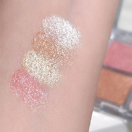 4 Color Face Highlighter Palette Illuminator Palette Natural Glow Waterproof Glitter Shimmer Baked Powder Highlighter Makeup