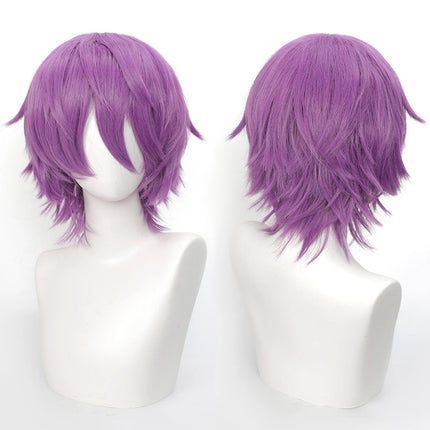 Cospaly Wigs Unisex Anime Wig 12cm/ 4.7 Inch Short Hair Wig Universal Costume Synthetic Wig with Bangs + Cap,for Party Festivals