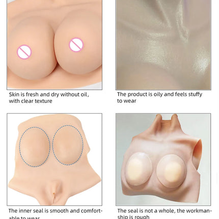 Realistic Silicone Breast Prosthetics for Crossdressing Fake busty boobs Half-Body Style I＆K Cup Comfortable And Natural-Looking