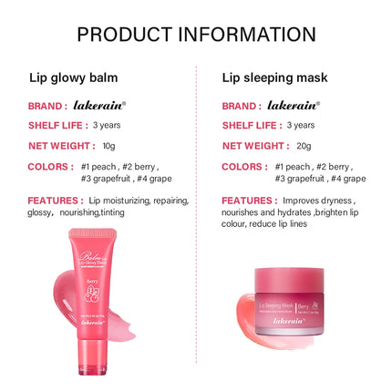 Lip Balm & Lip Mask Set Moisturizing Night Lips Care Multiple Colors Makeup Maintenance Lip Anti-Cracking Lip Oil Care Cosmetic
