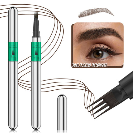 Hellokiss Waterproof Eyebrow Pen, Microblading Eyebrow Pencil With 4 Split Head, Natural Looking Brows Makeup ( 5 Colors)