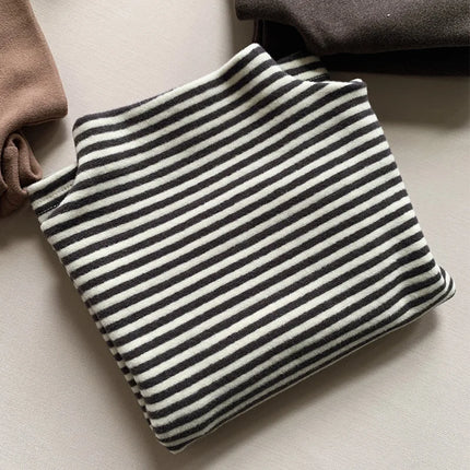 Autumn Winter Children T-Shirts 1-6Y Boys Girls Turtleneck Warm Striped Long Sleeve T Shirts Tops Tees Toddler Wear Kids Clothes