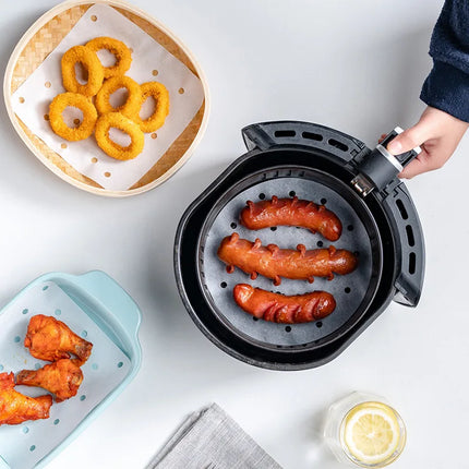 New Air Fryer Paper Special For Baking Kitchen Food Oil-proof Double-sided Silicone Oil Paper Non-Stick Steamer Pad Mat Papers