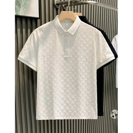 Fashionable Lightweight Handsome Polo Shirt Summer New Style Comfortable Breathable Slim Fit Collar Short Sleeve Men's T-shirt