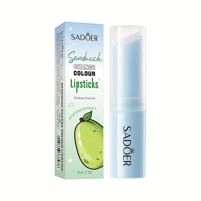 Avocado-Filled Temperature-Changing Moisturizing Lip Balm, Hydrating and Moisturizing Temperature-Changing Color Lip Balm 2.5g