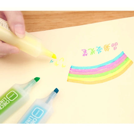 6 Colors Marker Liquid Highlighters Kawaii Gifts for Students Taking Notes Lovely Painting Office Supplies Stationery