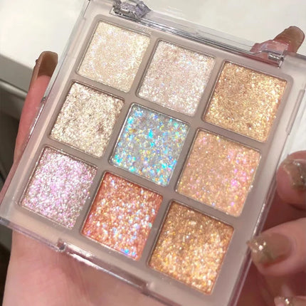 1Pc Pearlescent Eyeshadow Palette Sparkling Sequin Earth Blue Purple Shimmer Highlight Metallic Eye Shadow Glitter Eye Pigments