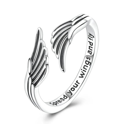 Opening Ring 925 Original Silver Adjustable Three-color Butterfly Fire Dragon Ring Fashion Jewelry Birthday Gift For Women