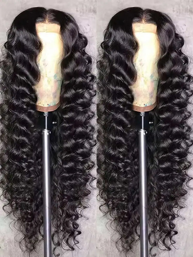 40 42 Inch HD Loose Deep Wave 13x6 Lace Front Human Hair Wigs Brazilian Curly Water Wavy 13x4 Lace Frontal Wigs For Women 250%