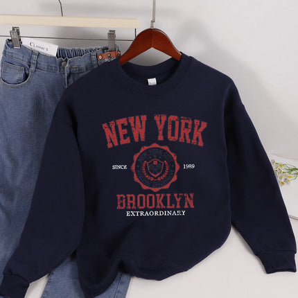Casual Women Sweatshirts Chicago USA Letter Prints Pullover Fashion Crewneck Oversize Hoodie Fleece Warm Female Autumn Clothes