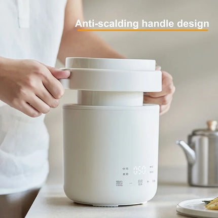 600ml Multi-function Rice Cooker Ceramic Non-stick Fast Electric Cook Pot Portable Electric Lunch Box Office Hot Meal Bento Meal
