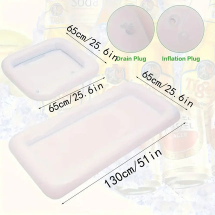 1 Piece of Inflatable Serving Stick, Ice Self-Service Salad Serving Tray, Food and Beverage Holder, Cooler Container