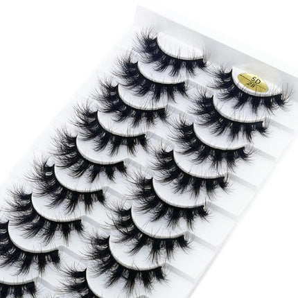 10 Pairs Mink Fake Eyelashes Faux 3D Natural Long False Eyelashes 3d Mink Lashes Soft Fluffy Lashes Extension Makeup Kit Cilios