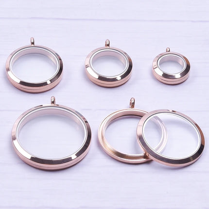 1Pc Stainless Steel Openable Glass Coin Bezel Cremation Urn Locket Pendant Round Reliquary Picture Medaillon кулон Jewelry