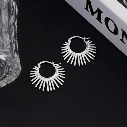 VENTFILLE 925 Sterling Silver CZ Star Moon Asymmetric Hoop Earrings for Women Girls Gold Silver Color Party Jewelry Gifts