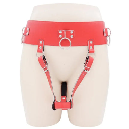 BDSM Leather AV Wand Vibrator Holder Harness Woman,Forced Orgasm Sex Suit Lingerie,Bondage Restraints,Chastity Belt,Adult Games