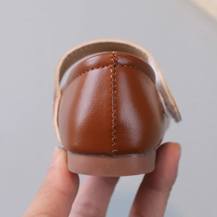 Girls Black Leather Shoes for Wedding Party Back To School Flats Kids Mary Janes Simple Classic Soft Anti-skid Kids Casual Shoes