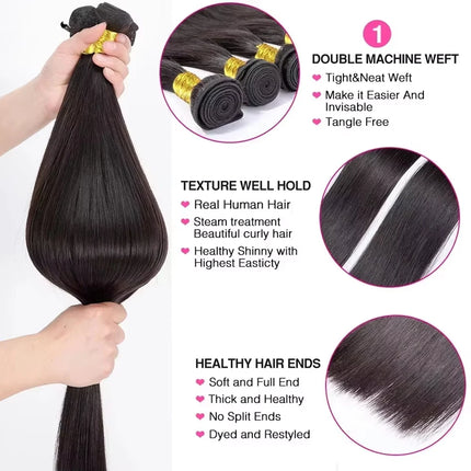 Peruvian Raw Human Hair Bundles 30 Inch Straight 3 4 Bundles Virgin Remy Hair Weft Extensions Women Sew In quickly Weave Bundles
