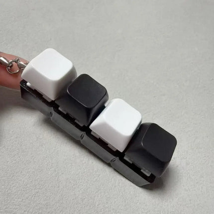 LED Light-Up Keychain Keyboard Clickable Button Fidget Toy for Stress Anxiety Relief Portable Desk Accessory Office Decor Gift