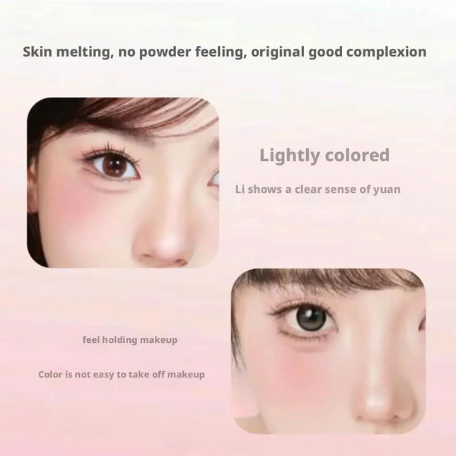 6 Colors Liquid Blush Natural Water Light Waterproof Blush Stick Moisturize Cheek Blusher Brighten Contour Sponge Brush Makeup