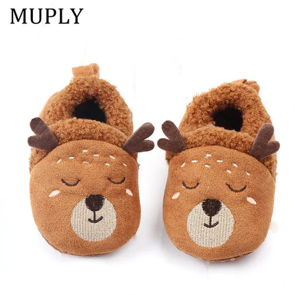 Super Keep Warm Infant Slippers Toddler Baby Shoes Baby Boy Girl Knit Crib Shoes Cute Cartoon Anti-slip Prewalker Baby Slippers