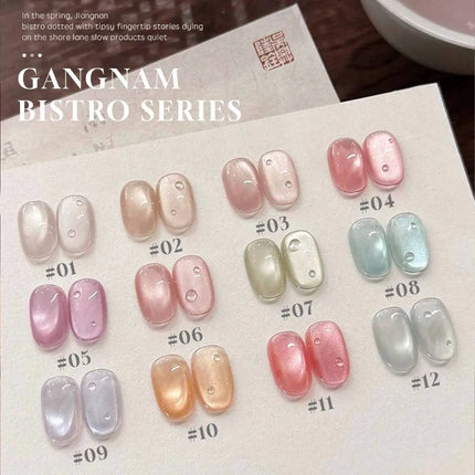 12ML 1-12pcs 2026 Autumn Nails Tyndall Whitening Cat Eye Gel Nail Polish Clear Glass Bead Cat Eye Nail Glue Yellow Nails Orange