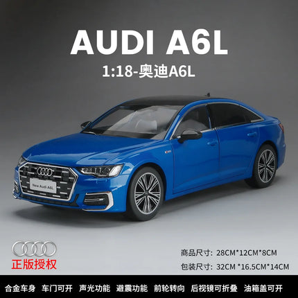 1/18 AUDI A6 Alloy Car Model Diecast & Toy Vehicles Metal Car Model High Simulation Sound and Light Collection Children Toy Gift