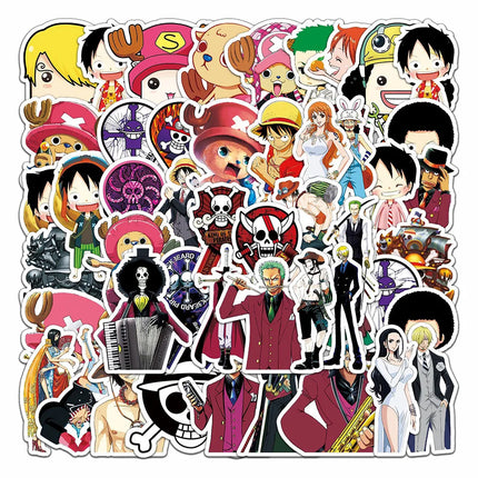 50/100pcs Japan One Piece Anime Stickers Cartoon Decals DIY Skateboard Car Laptop Motorcycle Waterproof Cool Sticker Classic Toy